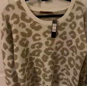 Cream Leopard Print Sweater.